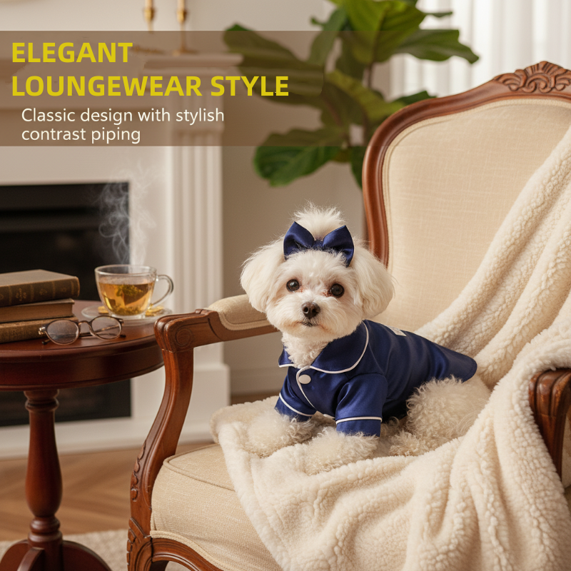 Dog Pajamas Silky Satin & Breathable Acrylic Snap Buttons