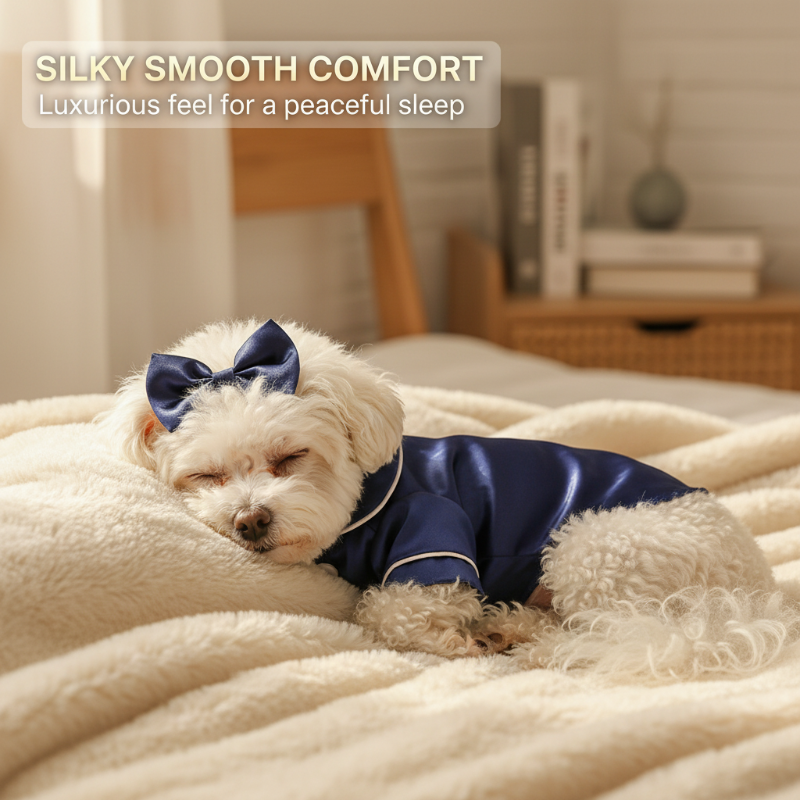 Dog Pajamas Silky Satin & Breathable Acrylic Snap Buttons