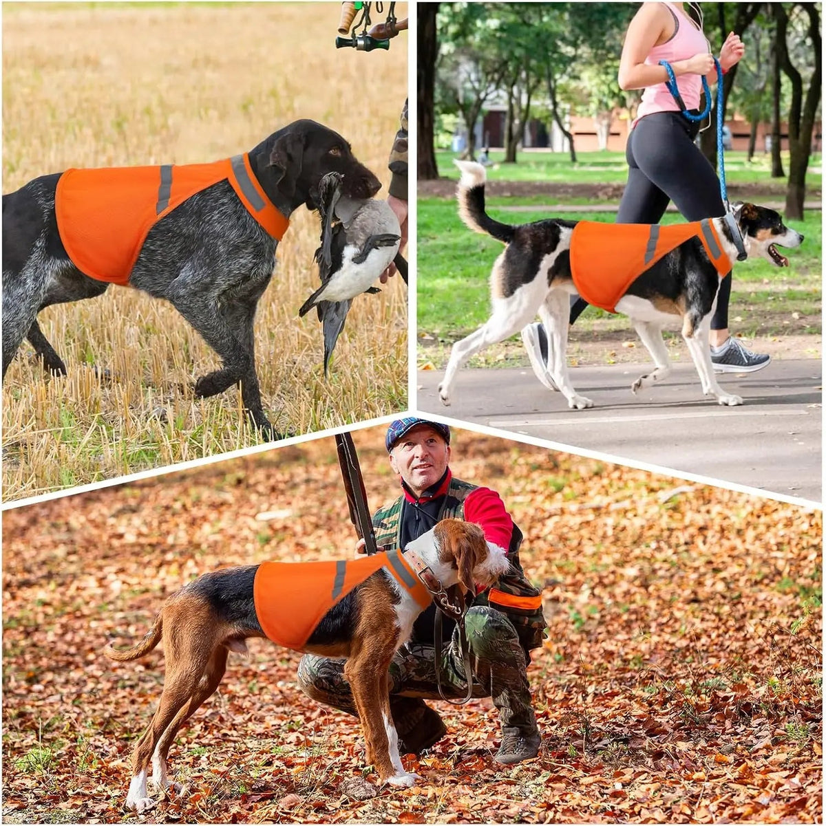 Dog Safety Vest High-Visibility Reflective Strips Adjustable Straps & Lightweight