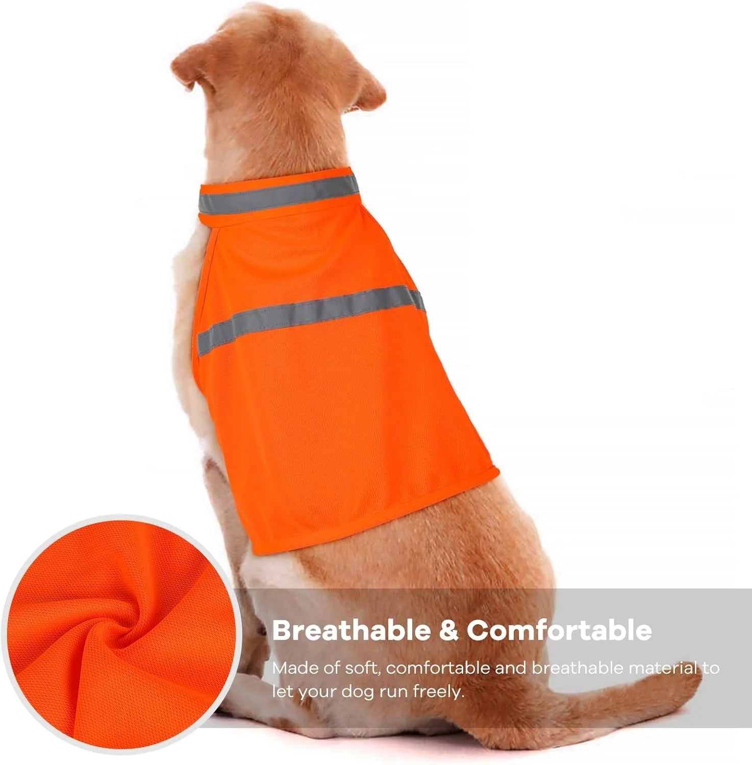 Dog Safety Vest Reflective Strips Adjustable & Lightweight