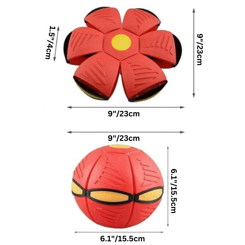 Dog Toy Convertible Flying Disc & Ball Durable Waterproof