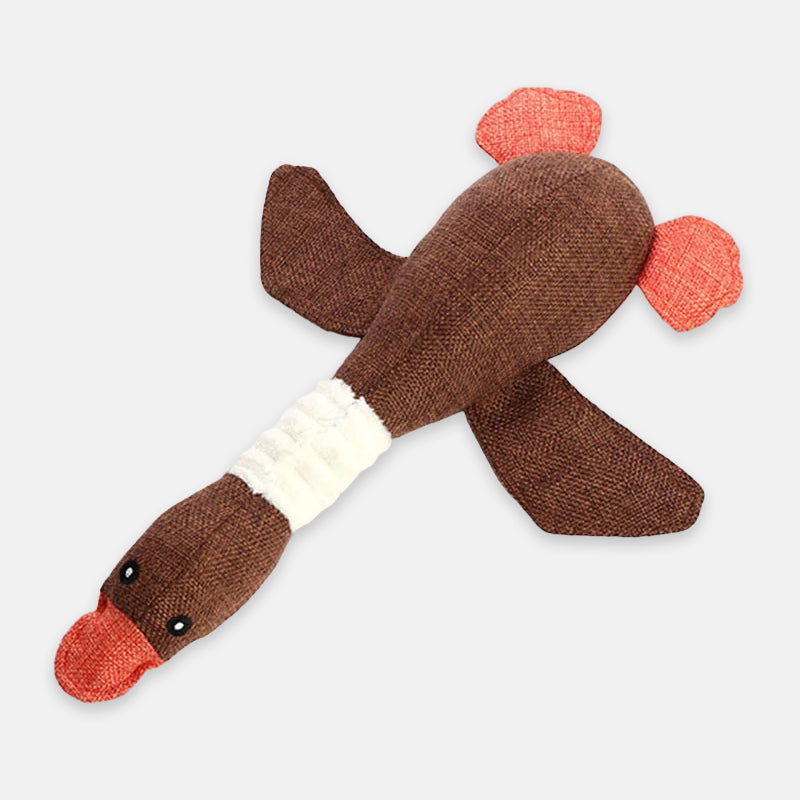 Dog Toy Duck Chew-Resistant Dental Health Organic & Non-Toxic