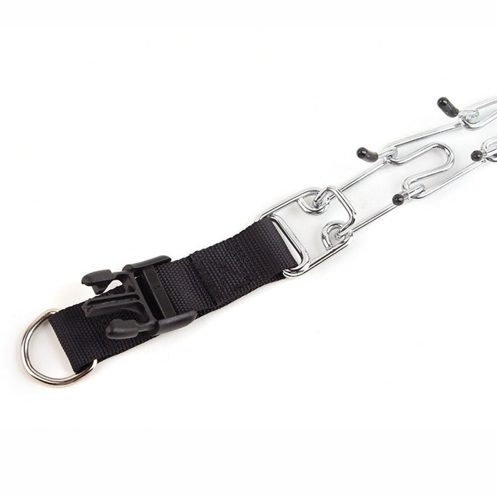 Dog Training Collar Quick-Release Buckle & D-Ring Chrome-Plated Chain