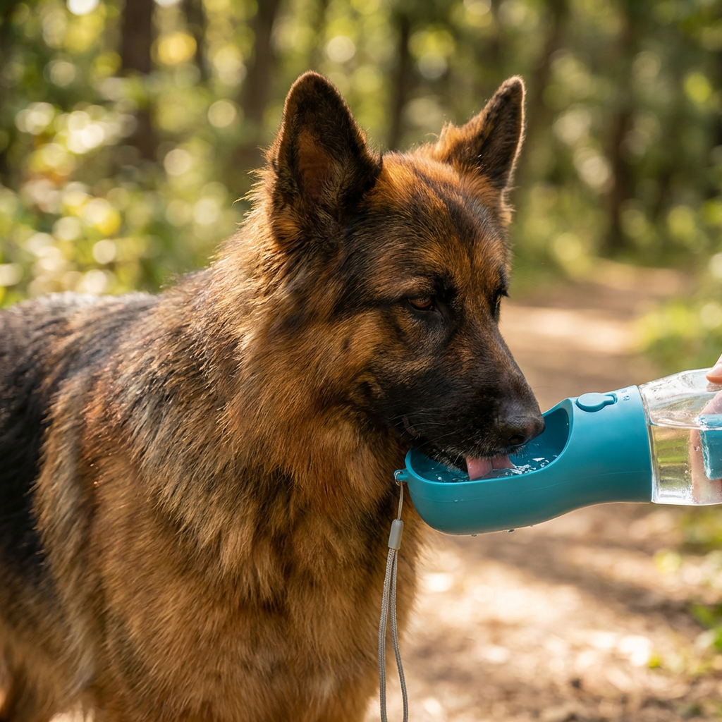 Dog Travel Water Bottle 3-in-1 600ml Built-In Bowl