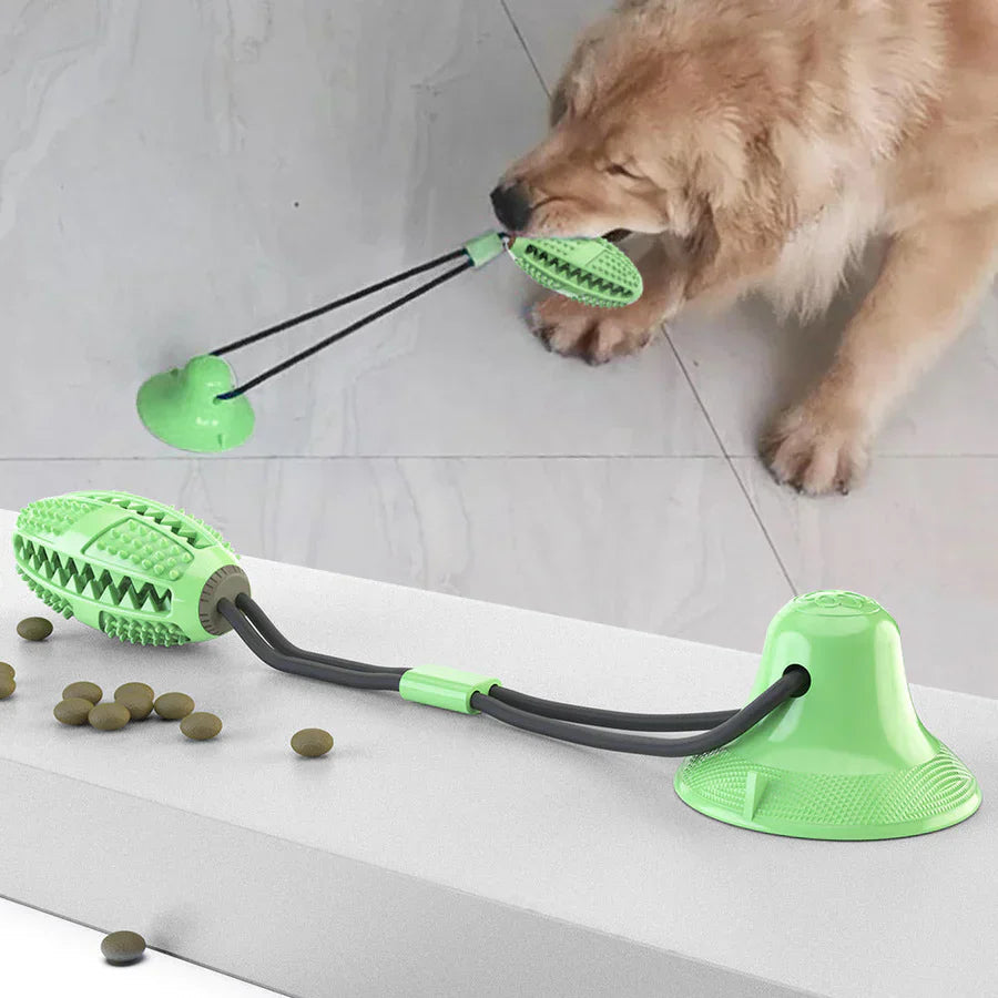 Dog Tug Toy Durable TPR Suction-Cup Teeth-Cleaning