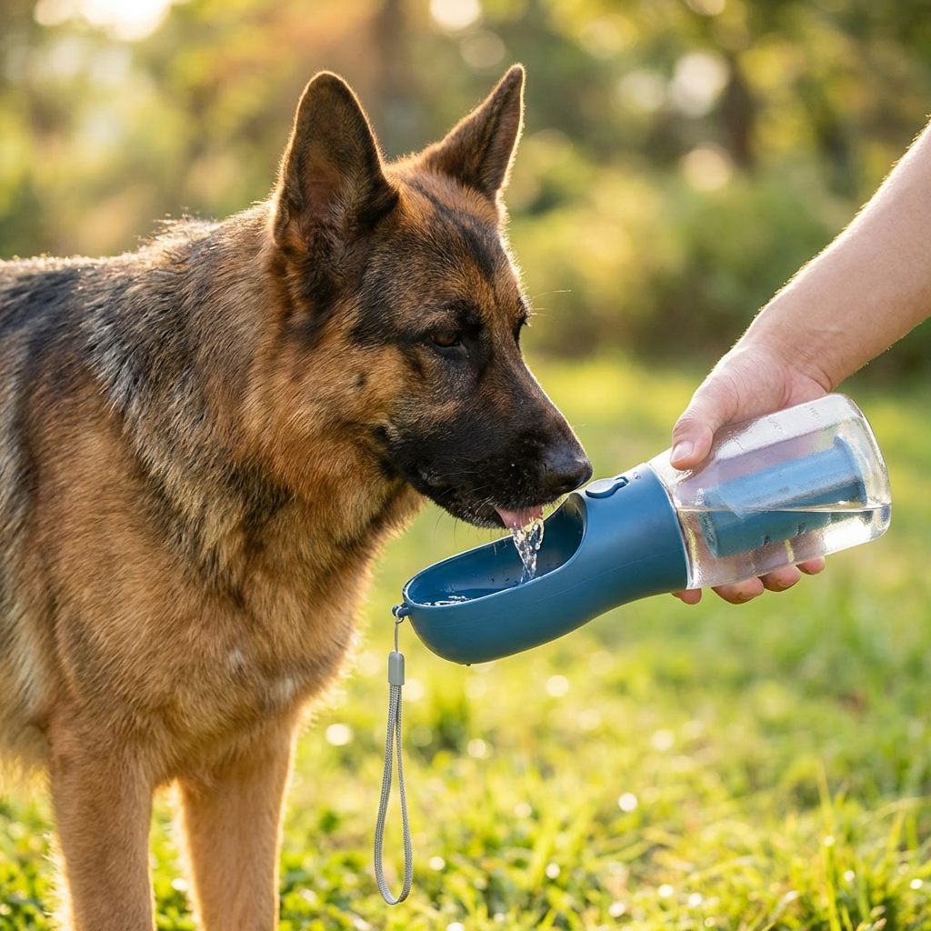 Dog Water Bottle 3-in-1 Food & Waste 600ml