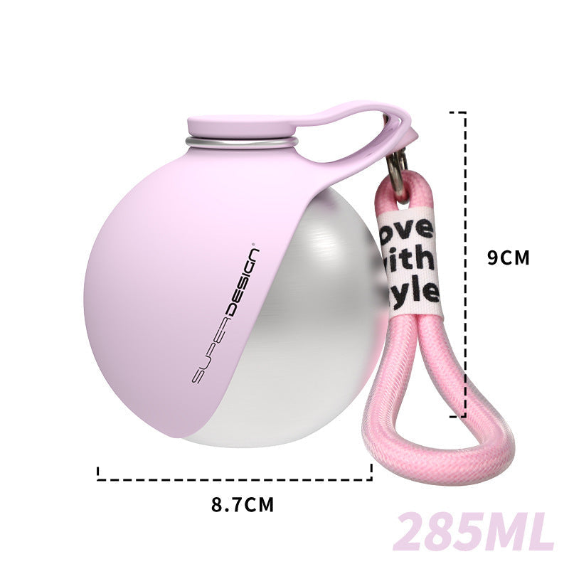 Dog Water Bottle Stainless Steel Foldable Silicone Bowl