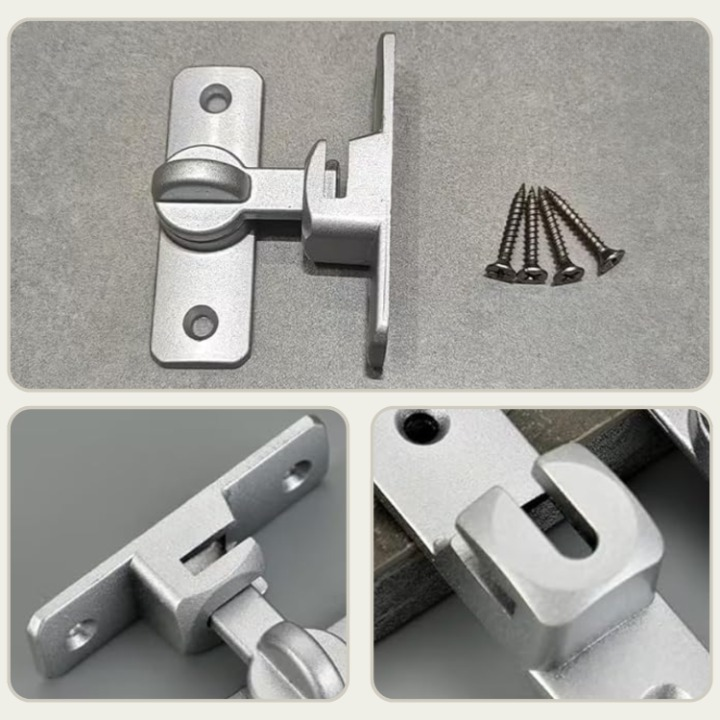 Door Bolt Lock Corrosion-Resistant Aluminum Reinforced Welded Base 2-Pack
