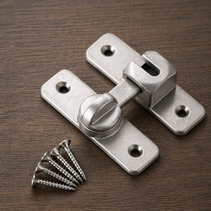 Door Bolt Lock Corrosion-Resistant Aluminum Reinforced Welded Base 2-Pack
