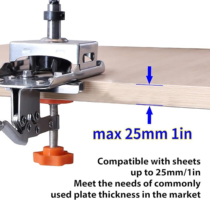 Door Hinge Drill Template Stainless Steel Adjustable Edge Non-Slip