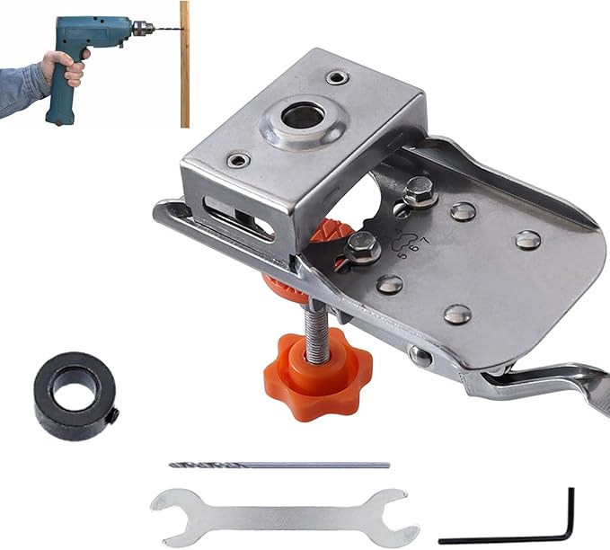 Door Hinge Drill Template Stainless Steel Adjustable Edge Non-Slip