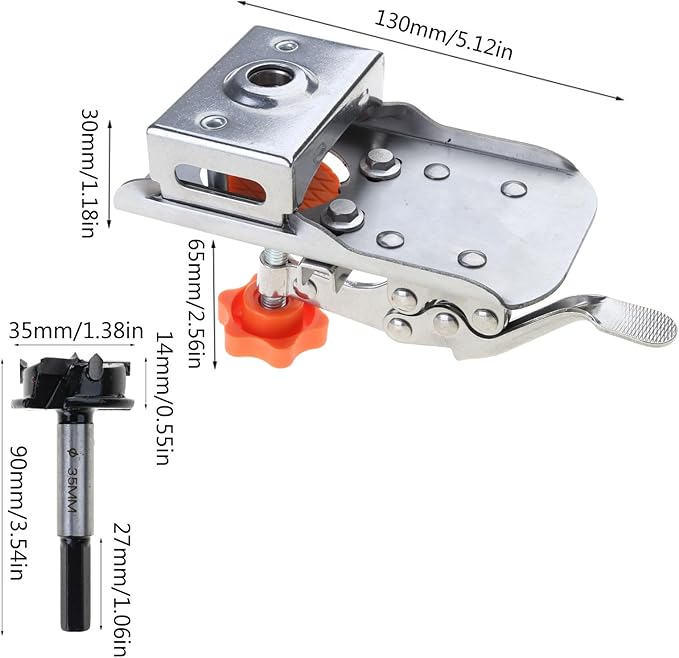 Door Hinge Drill Template Stainless Steel Adjustable Edge Non-Slip