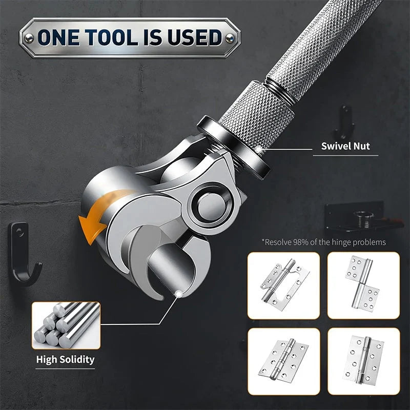 Door Hinge Tool Adjustable Swivel Head Stainless Steel