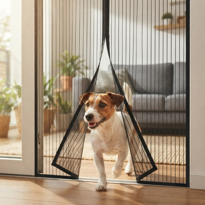 Door Insect Screen Magnetic Self-Closing No-Drill