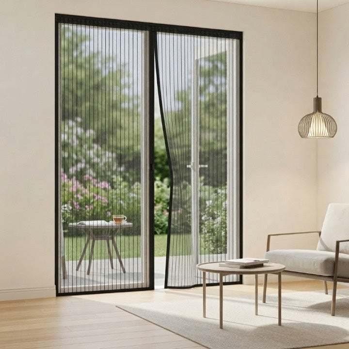 Door Insect Screen Magnetic Self-Closing No-Drill