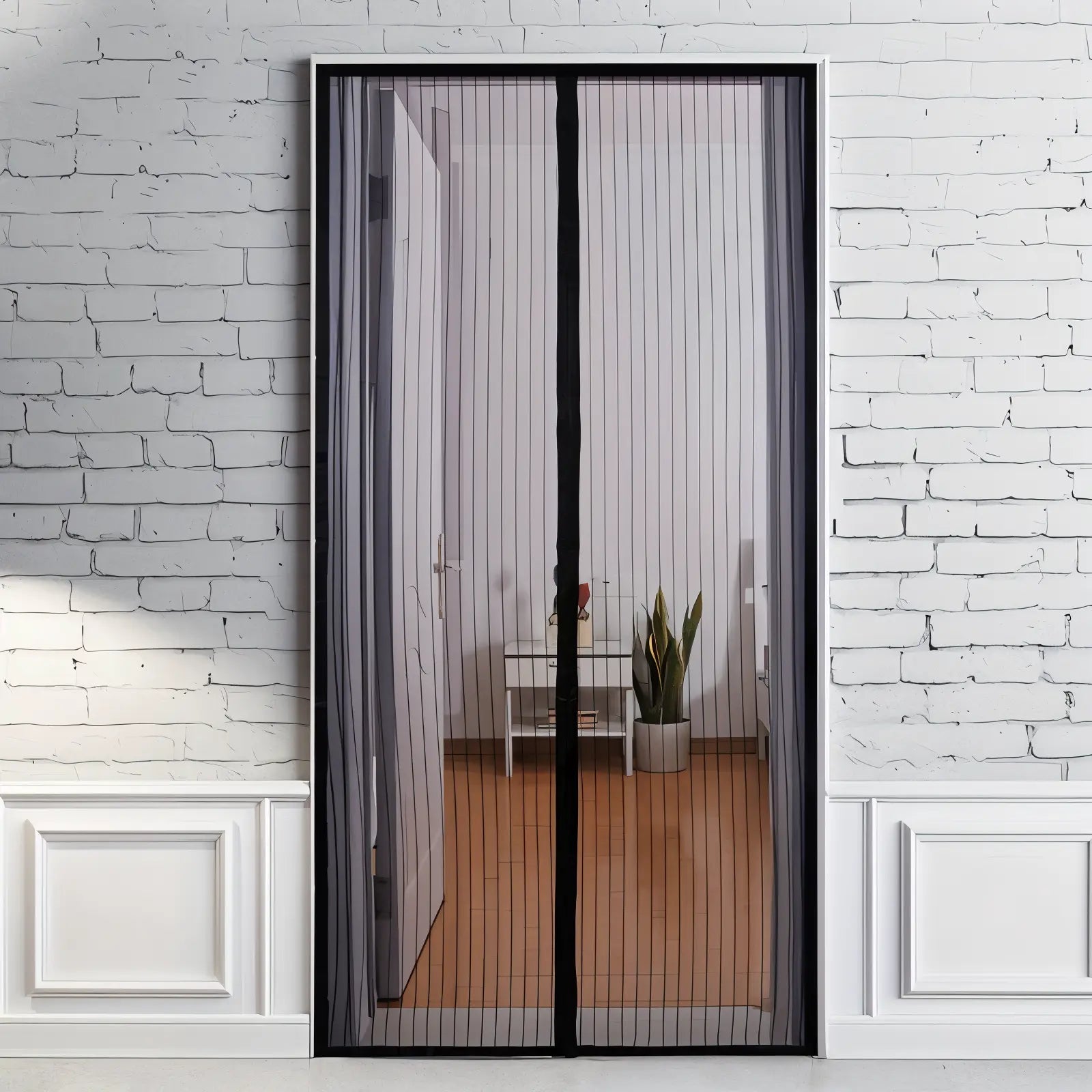 Door Insect Screen Magnetic Self-Closing Polyester Mesh