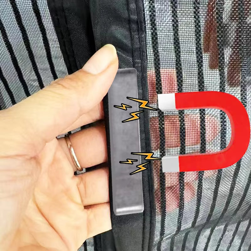 Door Insect Screen Magnetic Self-Closing Polyester Mesh