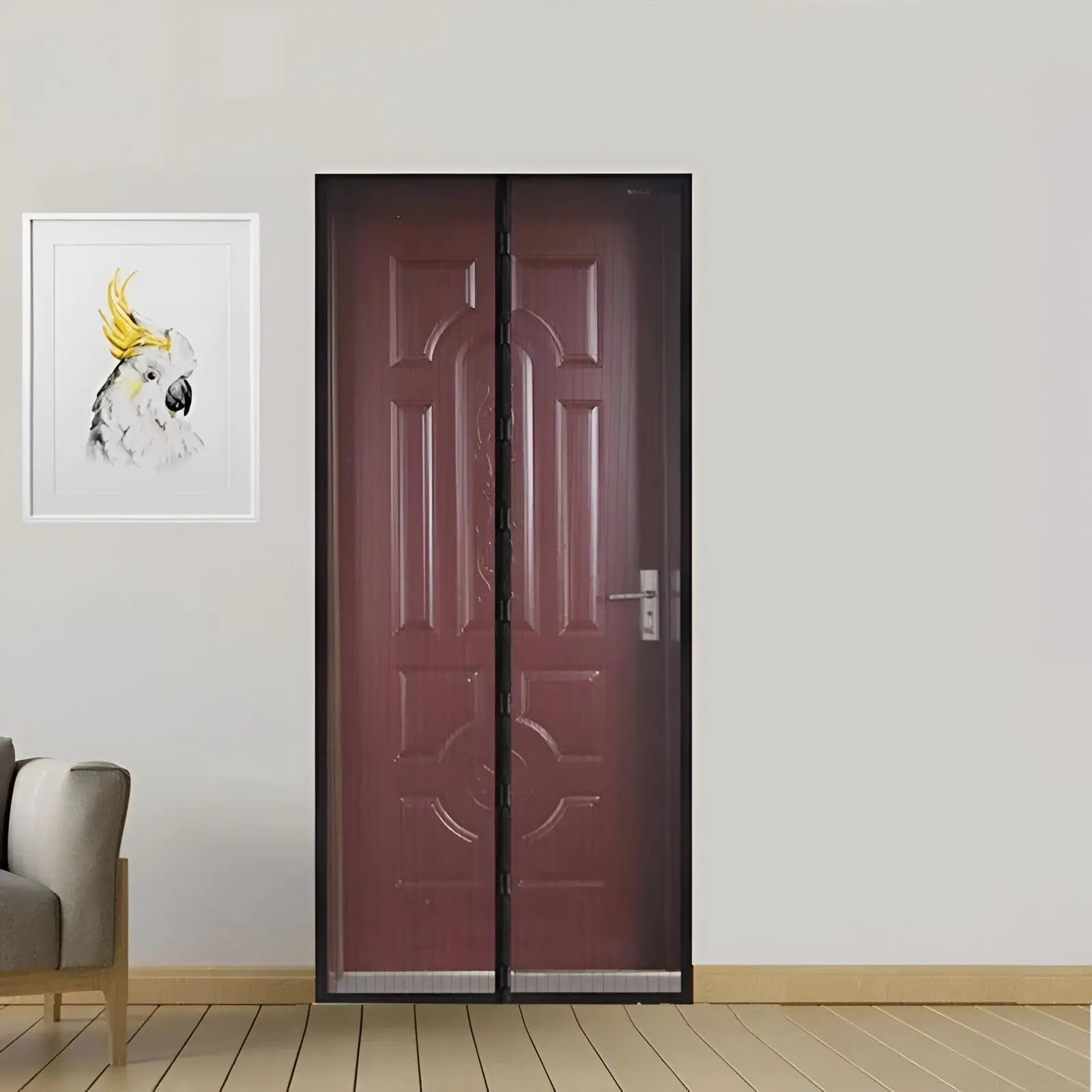 Door Insect Screen Magnetic Self-Closing Polyester Mesh