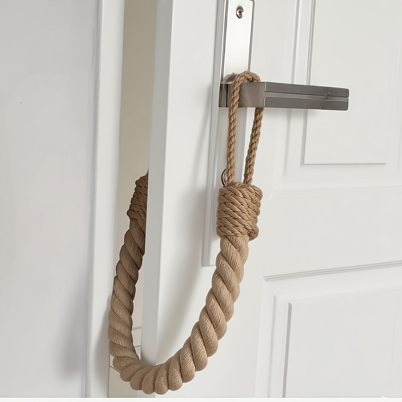 Door Stop Braided Cotton-Blend Rope Weighted Reinforced Core 2-Pack