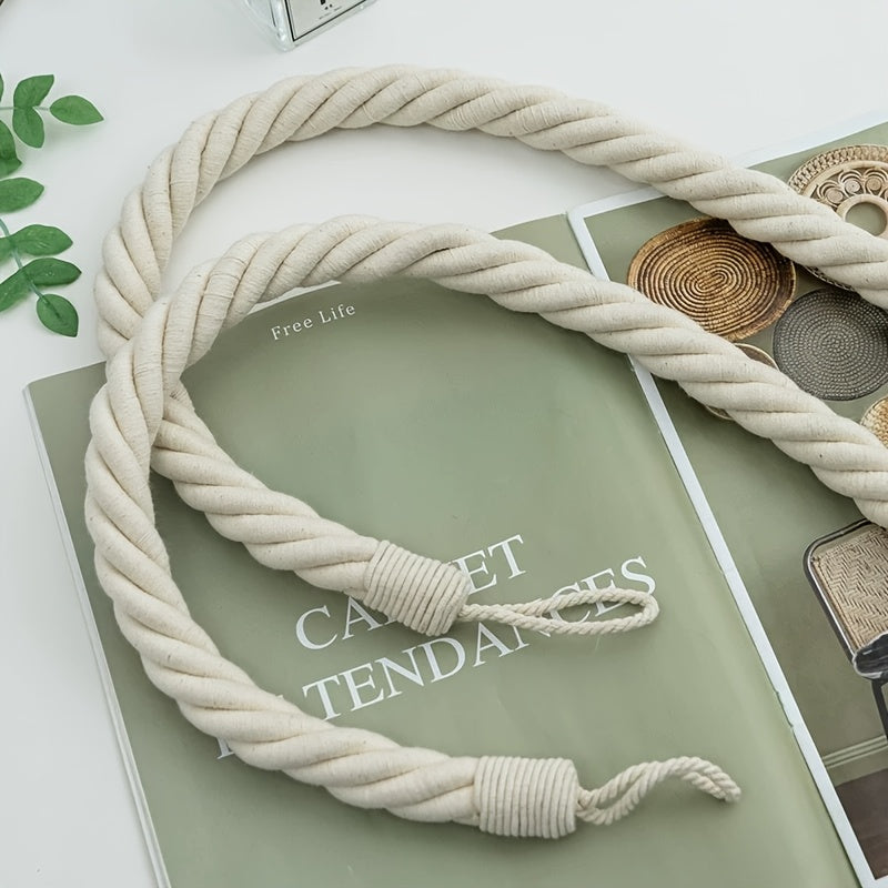 Door Stop Braided Cotton-Blend Rope Weighted Reinforced Core 2-Pack