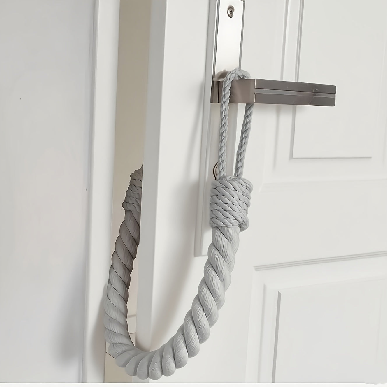 Door Stop Braided Cotton-Blend Rope Weighted Reinforced Core 2-Pack