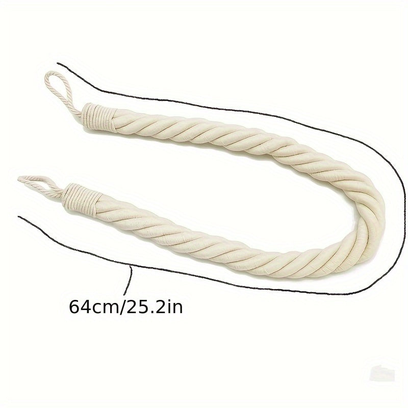 Door Stop Braided Cotton-Blend Rope Weighted Reinforced Core 2-Pack