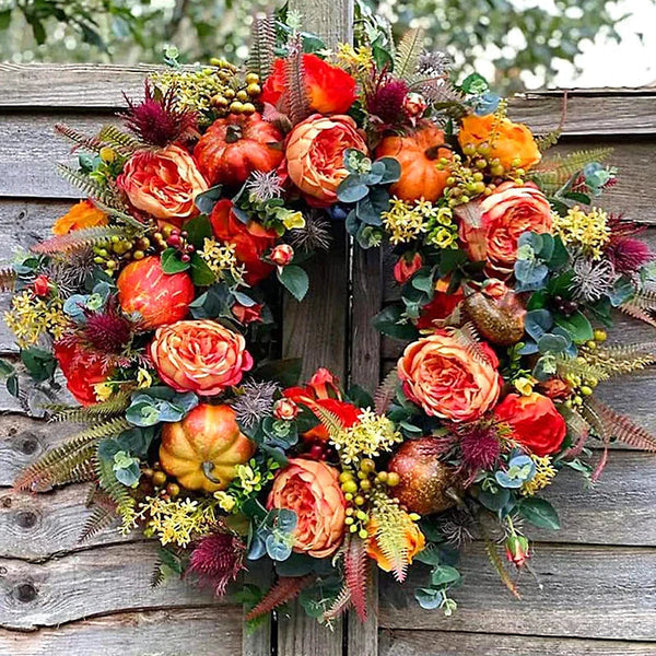 Door Wreath Autumn Artificial Weatherproof & UV Resistant