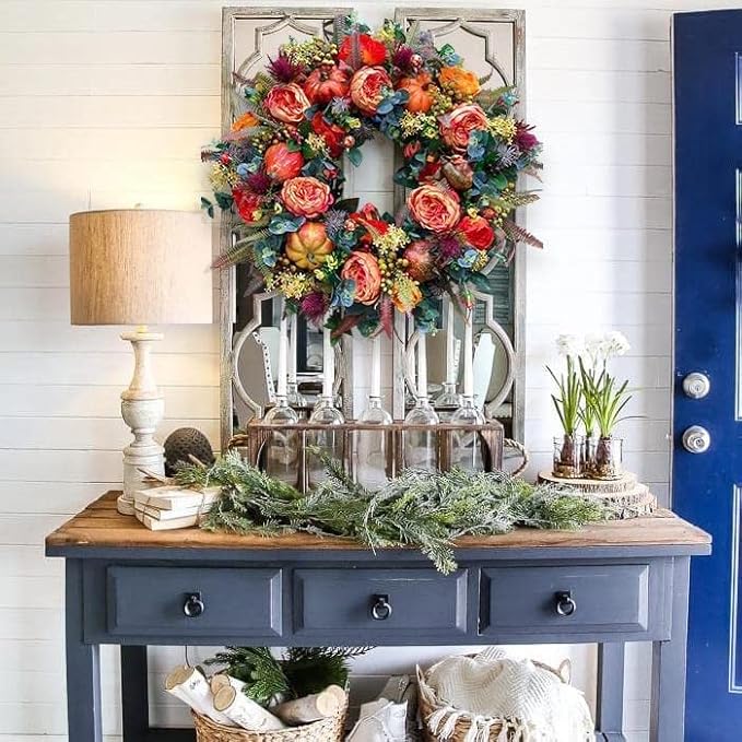Door Wreath Autumn Artificial Weatherproof & UV Resistant