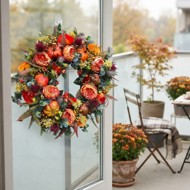 Door Wreath Autumn Artificial Weatherproof & UV Resistant