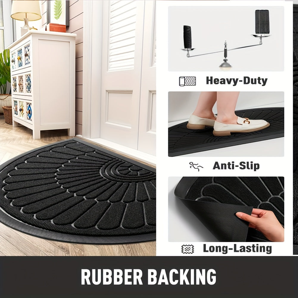 Doormat Half-Round Durable Rubber Non-Slip Indoor & Outdoor