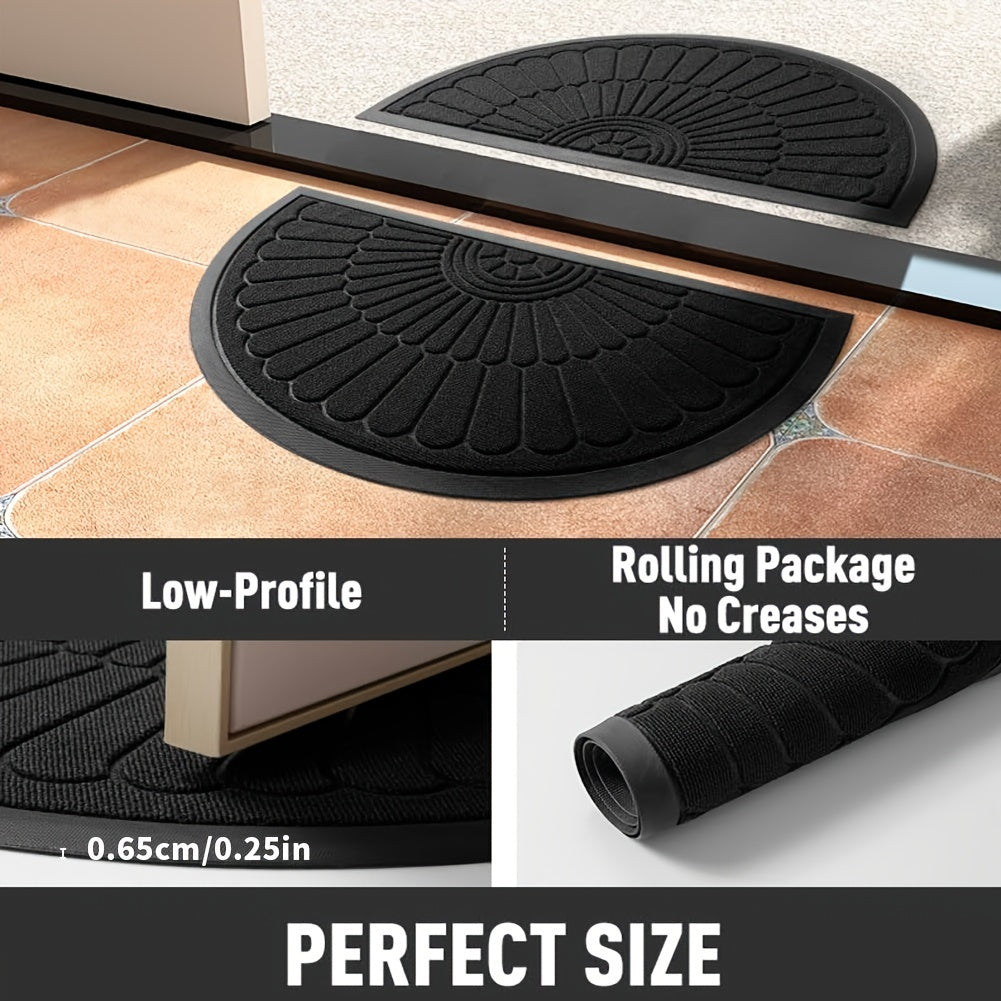 Doormat Half-Round Durable Rubber Non-Slip Indoor & Outdoor