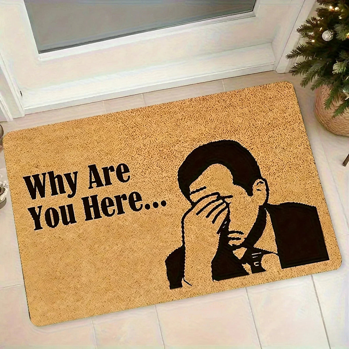 Doormat Humorous Facepalm Memory Foam Non-Slip Backing