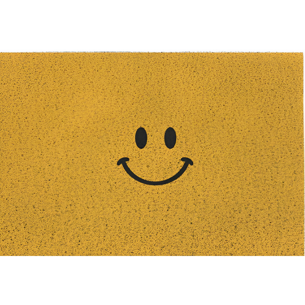 Doormat Smiley Print Non-Slip PVC Backing