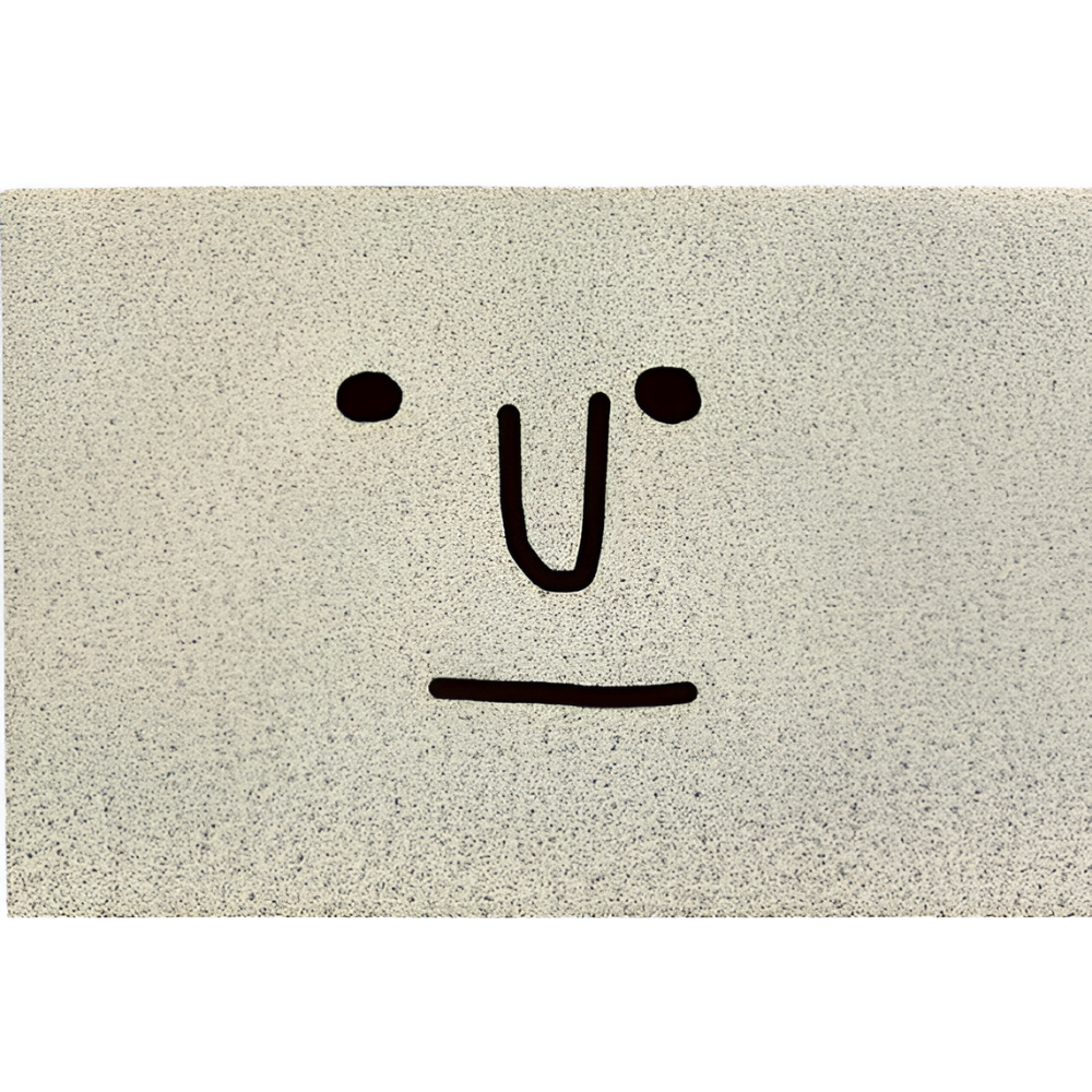 Doormat Smiley Print Non-Slip PVC Backing