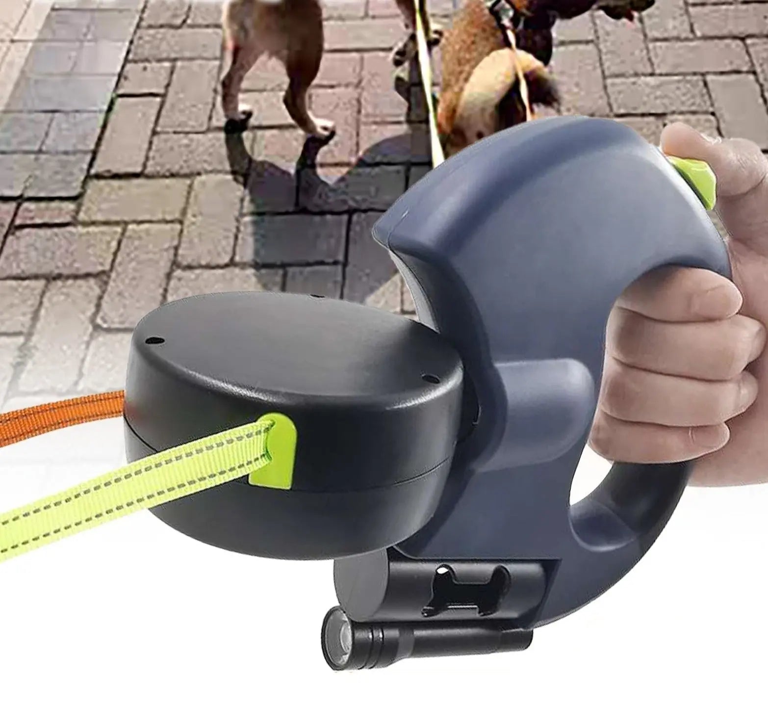 Double Retractable Leash LED & Reflective Ergonomic Handle