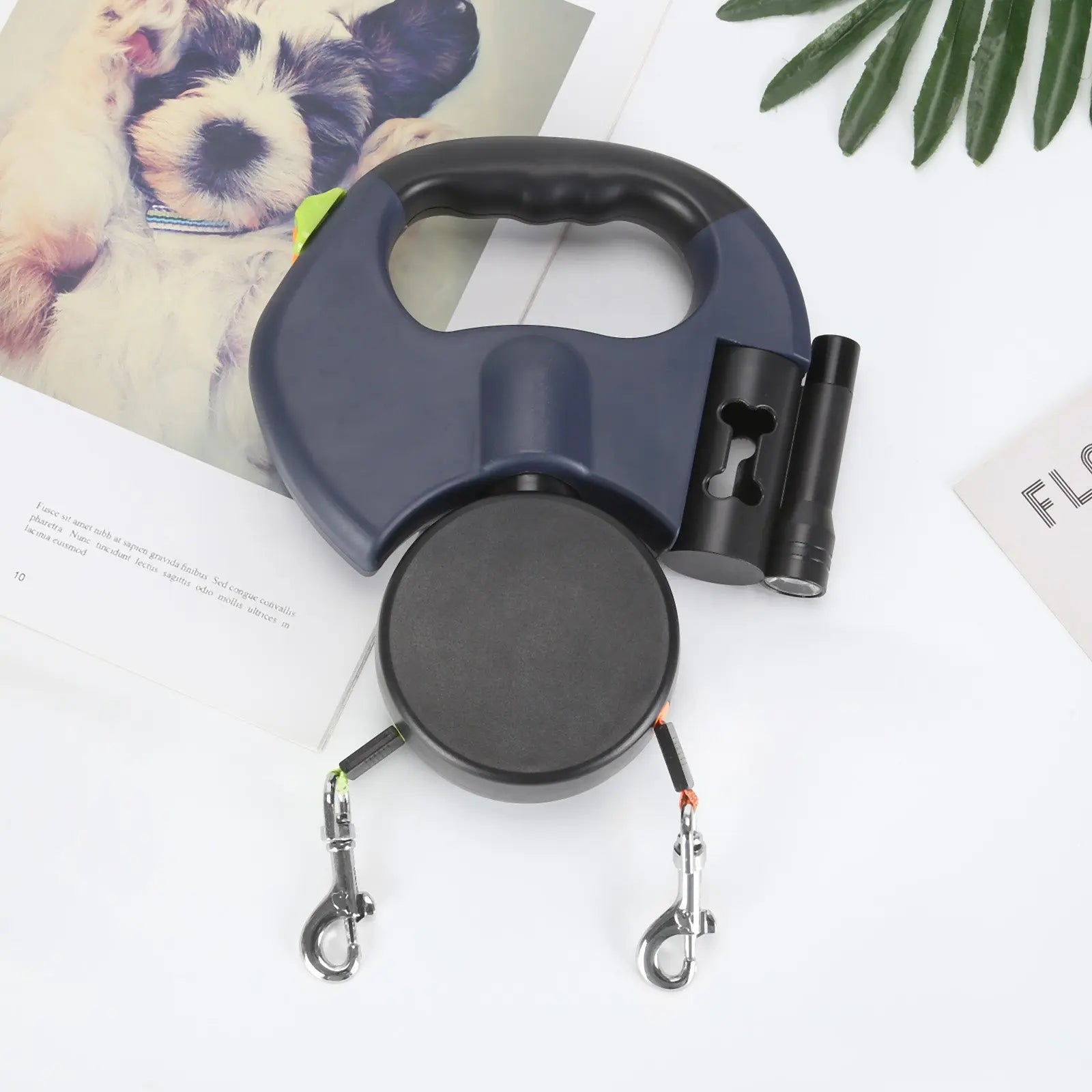 Double Retractable Leash LED & Reflective Ergonomic Handle
