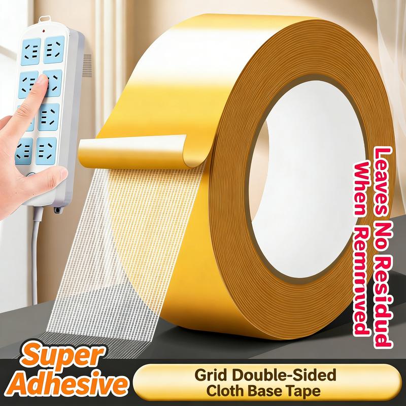 Double-Sided Tape Tear-Resistant Fabric Mesh Residue-Free 20m Roll