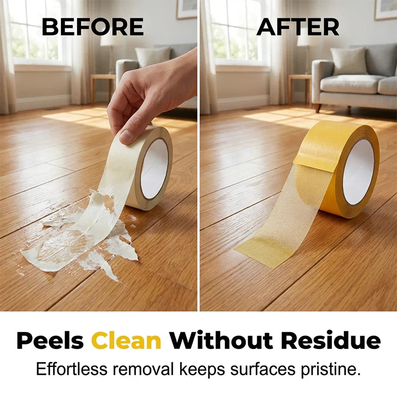 Double-Sided Tape Tear-Resistant Fabric Mesh Residue-Free 20m Roll