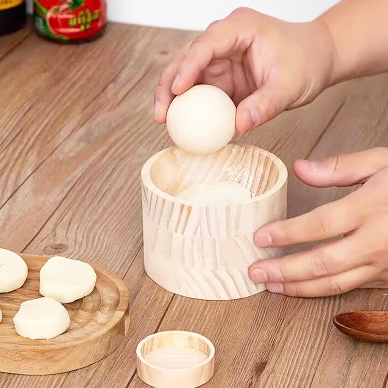 Dough Press Natural Wood Non-Stick Ergonomic Handle
