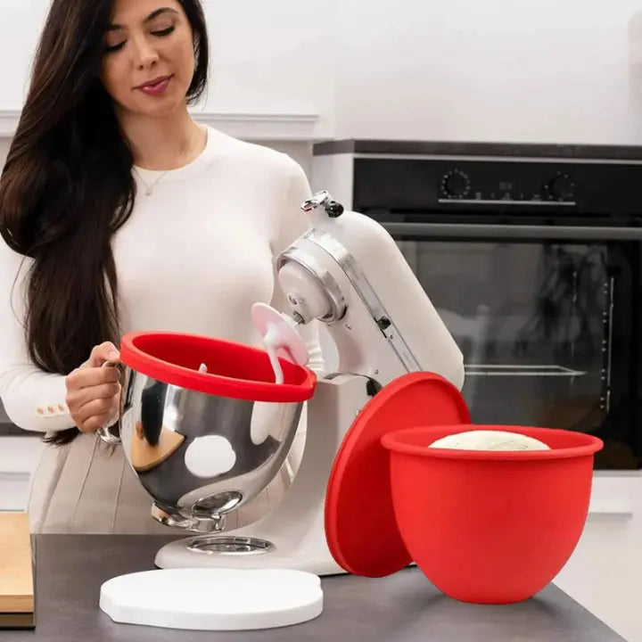 Dough Proofing Bowl Insert Food-Grade Silicone Lid Dishwasher-Safe
