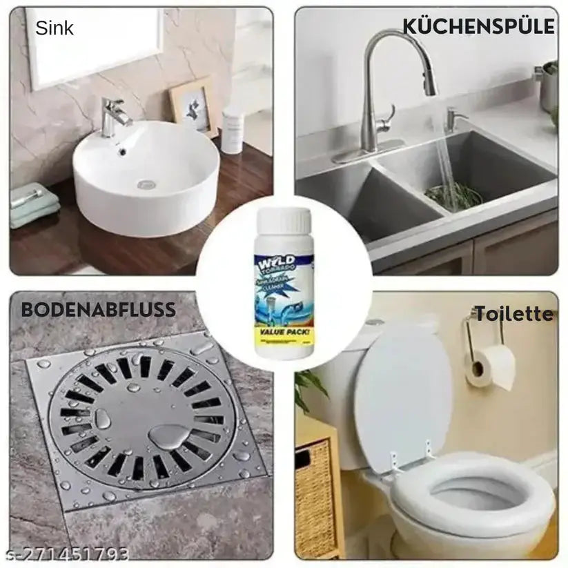 Drain Cleaner Foaming Non-Caustic Safe for Pipes & Toilets