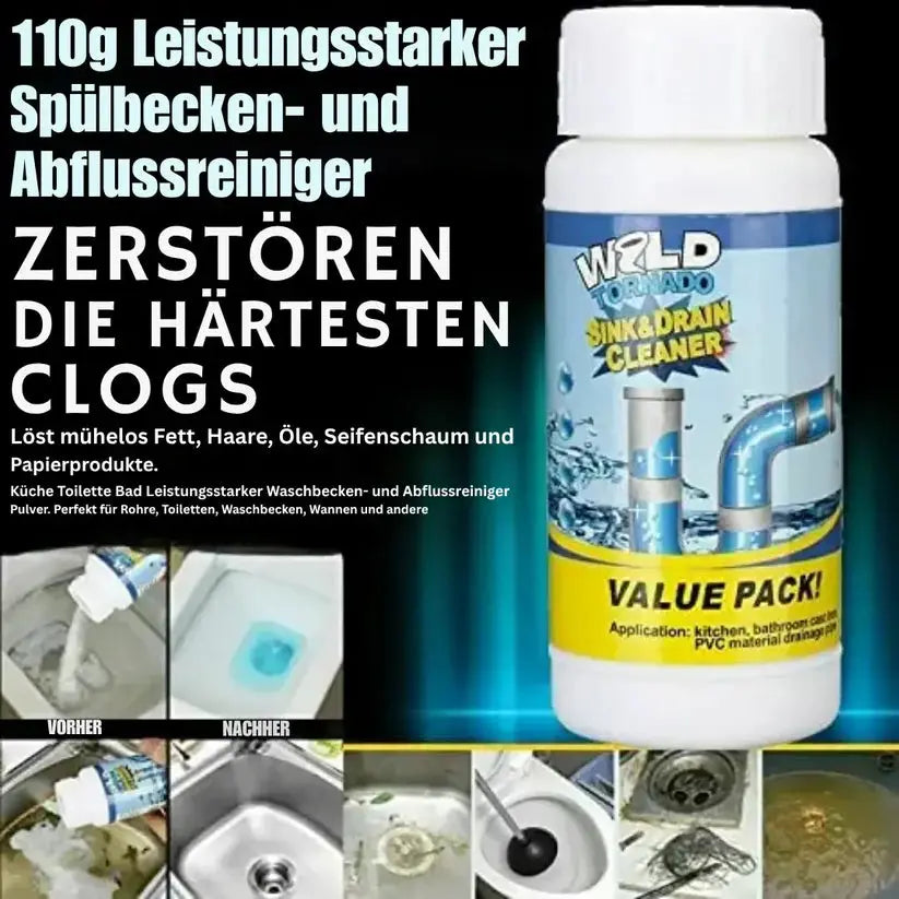 Drain Cleaner Foaming Non-Caustic Safe for Pipes & Toilets