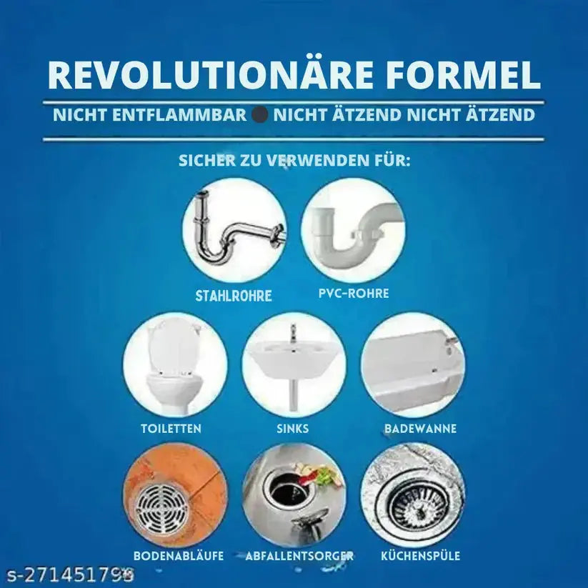 Drain Cleaner Foaming Non-Caustic Safe for Pipes & Toilets