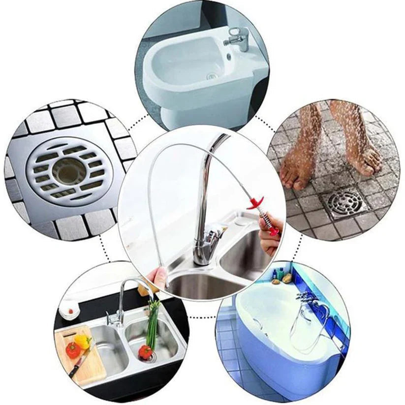 Drain Cleaner Hook Flexible Stainless Steel Chemical-Free