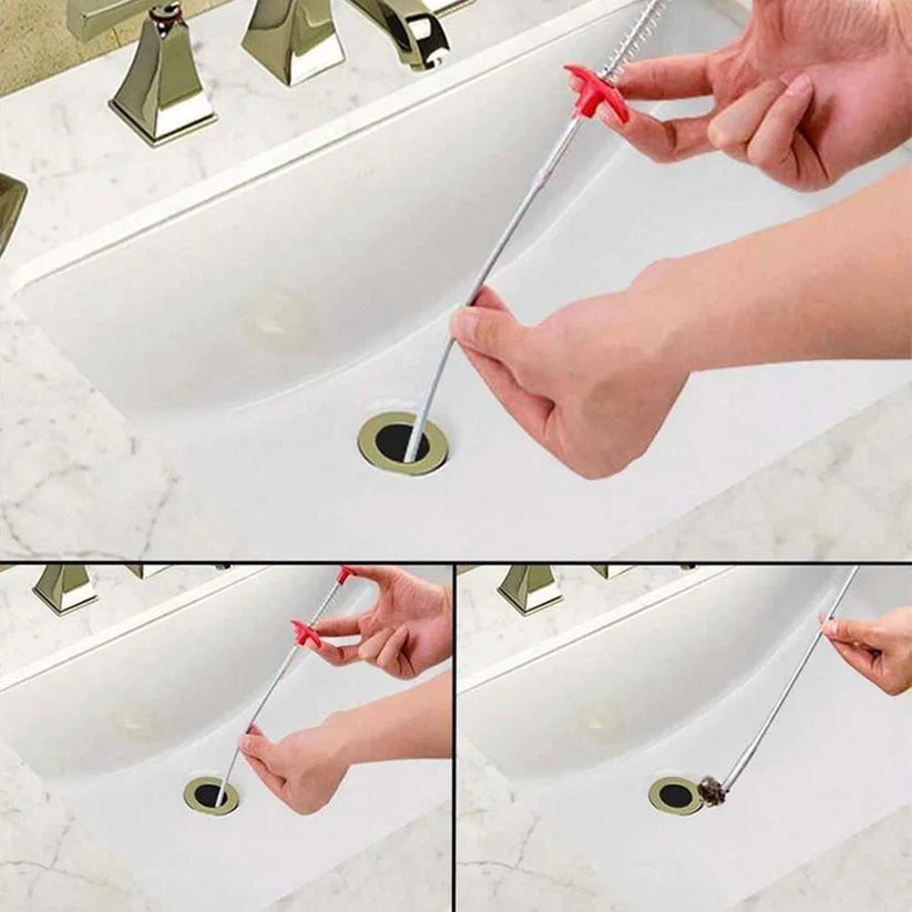 Drain Cleaner Hook Flexible Stainless Steel Chemical-Free