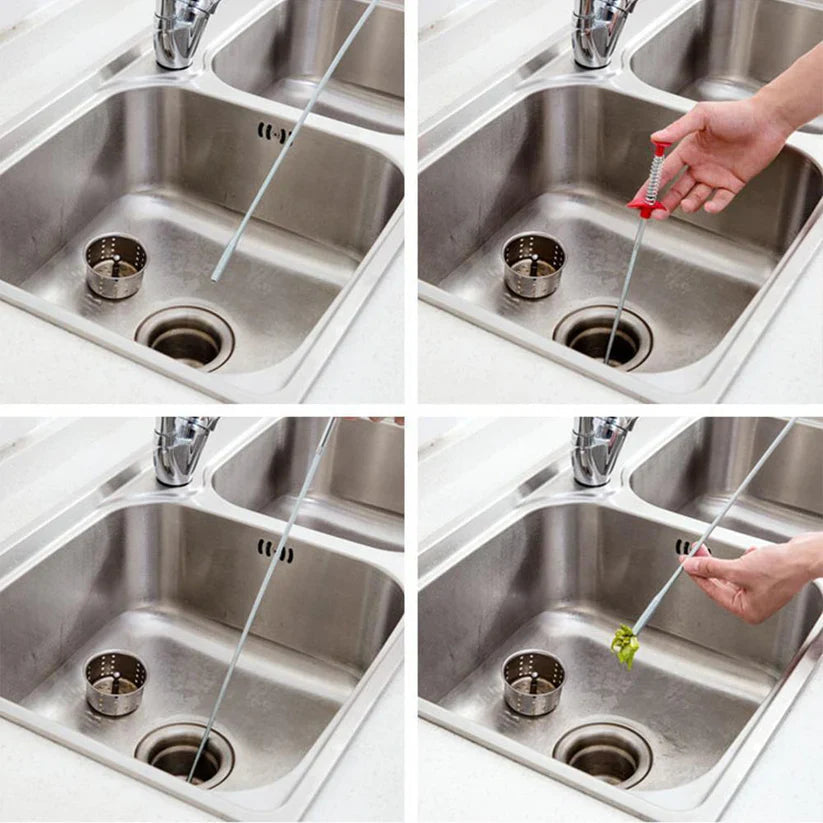 Drain Cleaner Hook Flexible Stainless Steel Chemical-Free