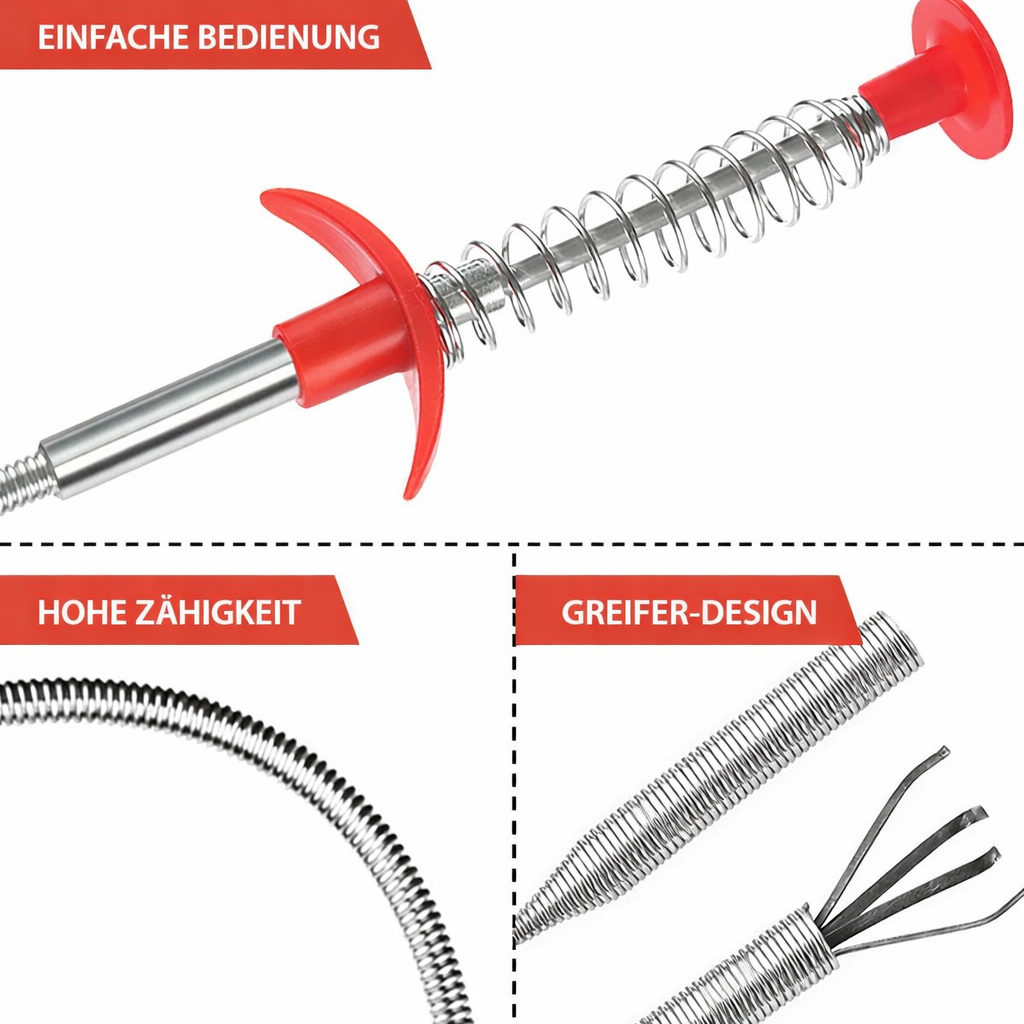 Drain Cleaner Hook Flexible Stainless Steel Chemical-Free