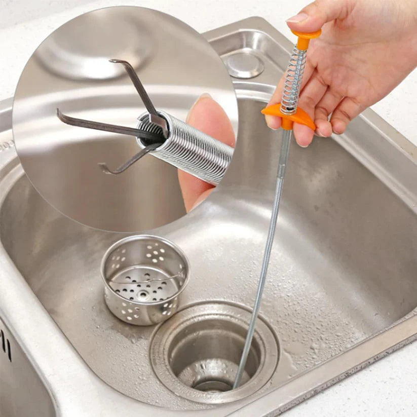 Drain Cleaner Hook Flexible Stainless Steel Chemical-Free