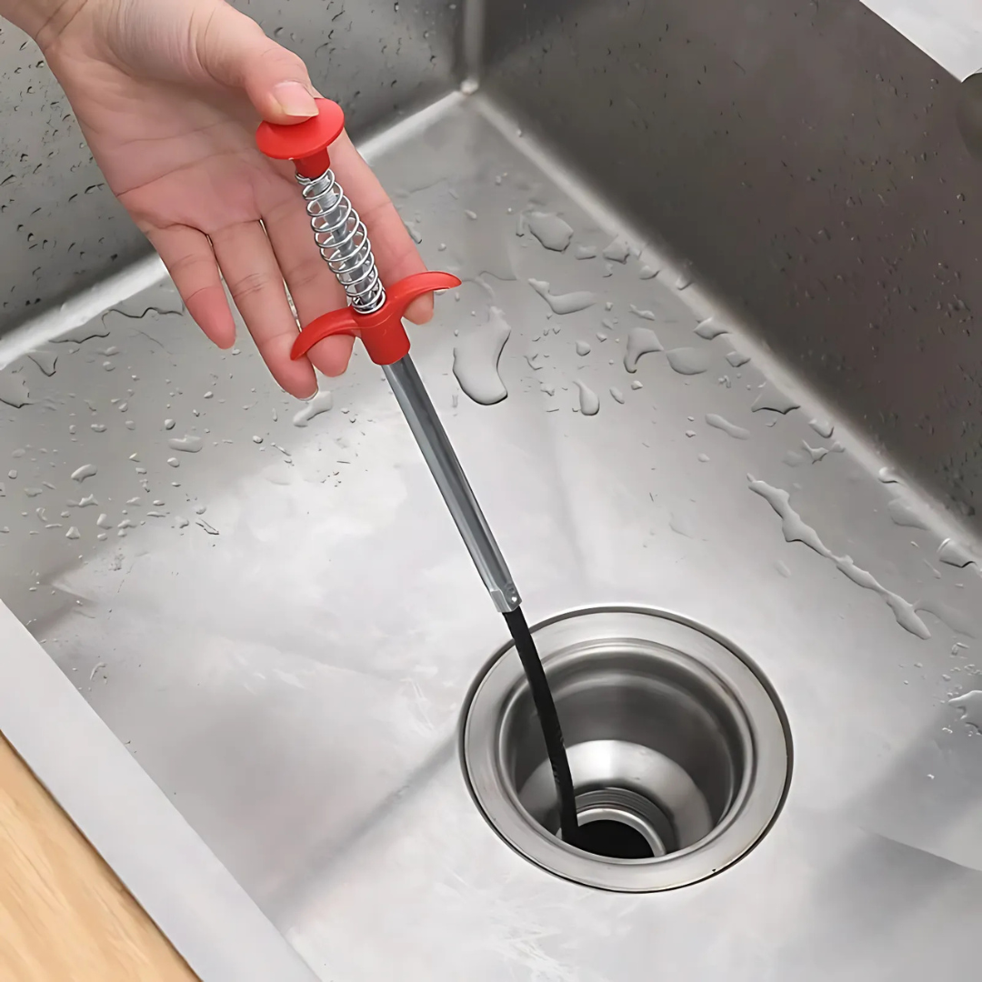 Drain Cleaning Hook Flexible Stainless Steel 60cm Ergonomic Handle