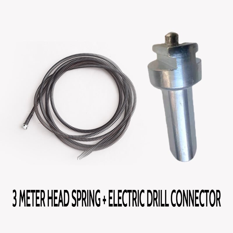 Drain Cleaning Spiral Manganese Steel Universal Drill Adapter